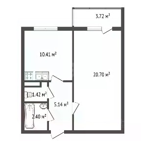 Продается 1-комн. квартира, 40 м²