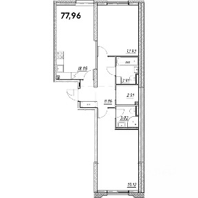 Продается 2-комн. квартира, 77,96 м²