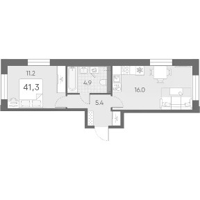 Продается 1-комн. квартира, 41,3 м²