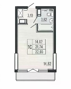 Продается студия, 23 м²