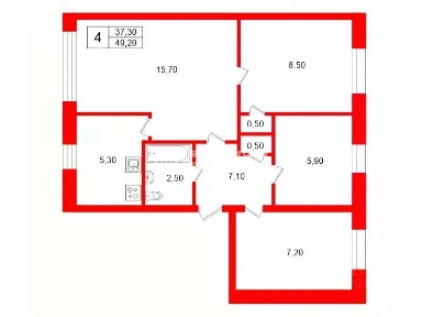 Продается 4-комн. квартира, 49,2 м²