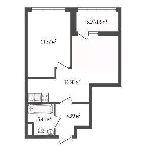 Продается 1-комн. квартира, 37,8 м²