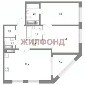 Продается 2-комн. квартира, 97,6 м²