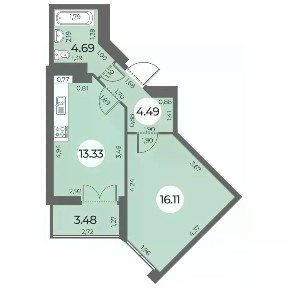 Продается 1-комн. квартира, 40,36 м²