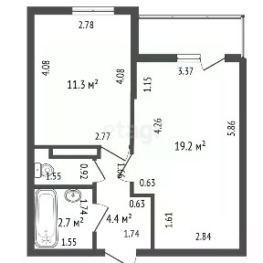 Продается 1-комн. квартира, 39,1 м²