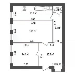 Продается 2-комн. квартира, 65,7 м²