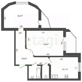 Продается 2-комн. квартира, 65 м²