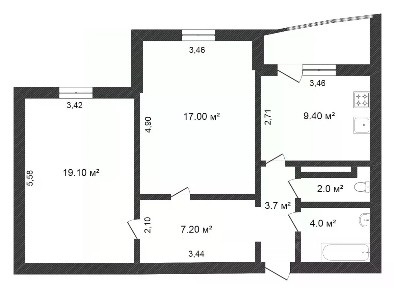 Продается 2-комн. квартира, 62,3 м²