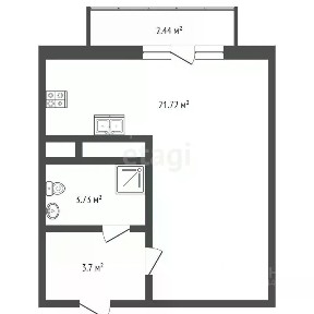 Продается студия, 29,15 м²