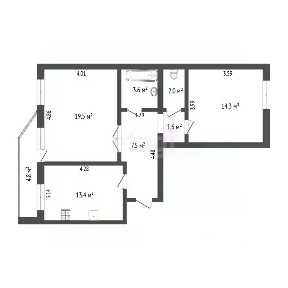 Продается 2-комн. квартира, 62,9 м²