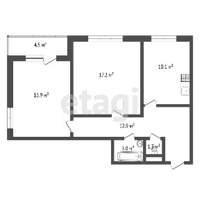 Продается 2-комн. квартира, 58,7 м²