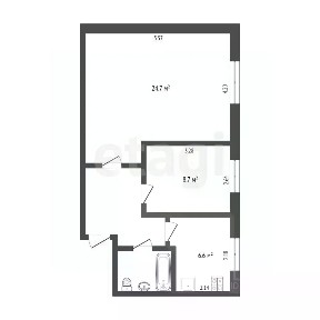 Продается 2-комн. квартира, 51,3 м²