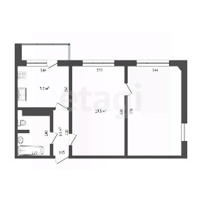 Продается 2-комн. квартира, 56,3 м²