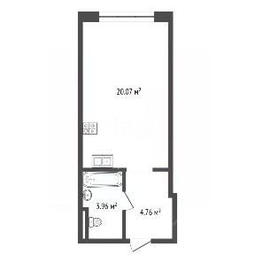 Продается студия, 28 м²