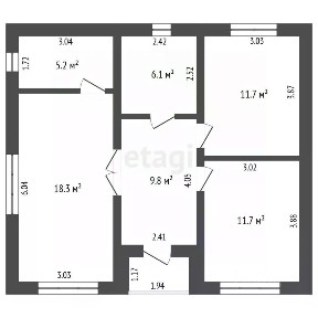 Продается 1-этажный дом, 72 м²
