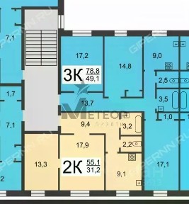 Продается 3-комн. квартира, 80 м²