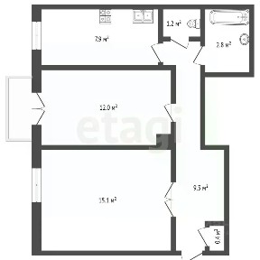 Продается 2-комн. квартира, 49,9 м²