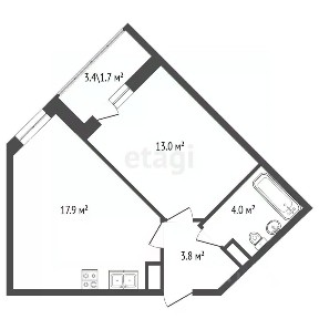 Сдается 1-комн. квартира, 40,4 м²
