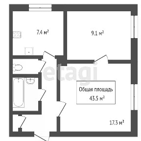 Продается 2-комн. квартира, 44,5 м²