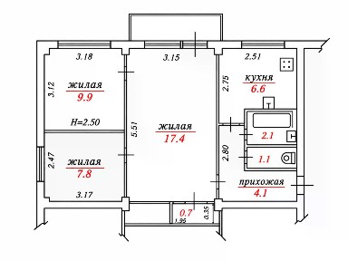 Продается 3-комн. квартира, 49,7 м²