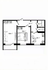 Продается 2-комн. квартира, 49,6 м²