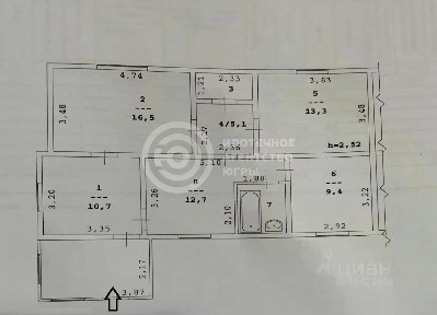 Продается 1-этажный коттедж, 74,2 м²