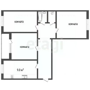Продается 3-комн. квартира, 61,8 м²