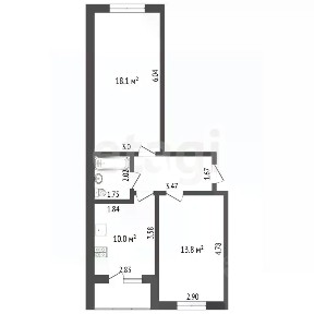 Продается 2-комн. квартира, 50,8 м²