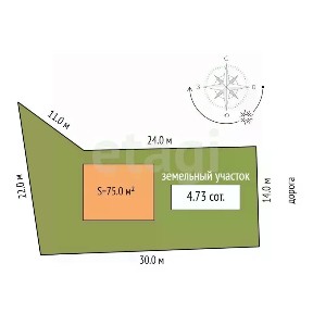 Продается 2-этажный дом, 75 м²