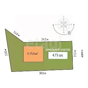 Продается 2-этажный дом, 75,35 м²