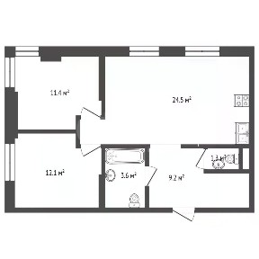 Сдается 3-комн. квартира, 62 м²