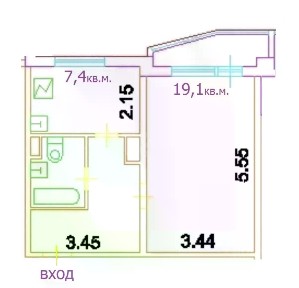 Сдается 1-комн. квартира, 37,7 м²