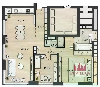 Сдается 3-комн. квартира, 80,7 м²