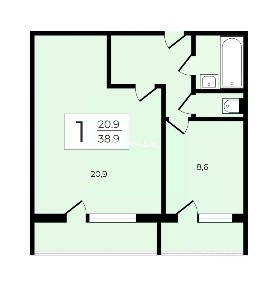 Сдается 1-комн. квартира, 38,9 м²
