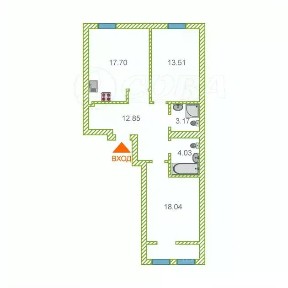 Продается 2-комн. квартира, 69,4 м²