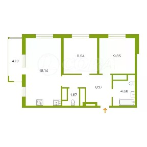 Продается 2-комн. квартира, 51,3 м²