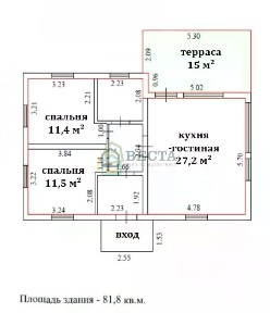 Продается 1-этажный дом, 81,8 м²