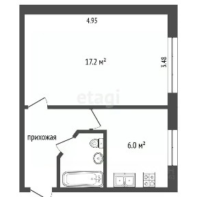 Продается 1-комн. квартира, 29,8 м²