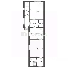 Продается 1/2 часть дома, 60,1 м²