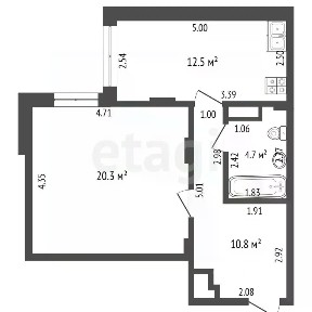 Продается 1-комн. квартира, 48,3 м²