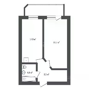 Продается 1-комн. квартира, 47,3 м²