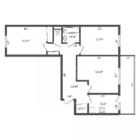Продается 3-комн. квартира, 66,7 м²