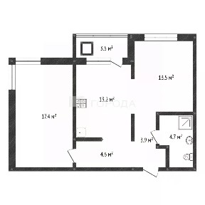 Продается 2-комн. квартира, 59,1 м²