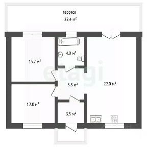 Продается 1-этажный дом, 84 м²
