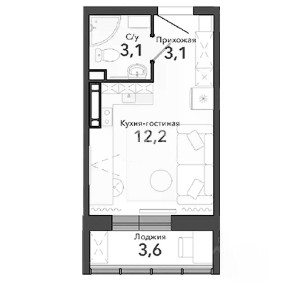 Продается студия, 22 м²