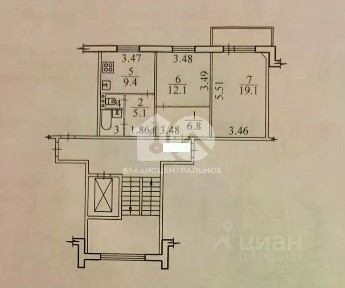 Продается 2-комн. квартира, 56 м²