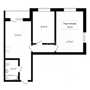 Продается 2-комн. квартира, 63,6 м²