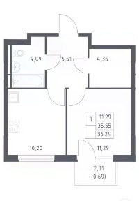 Сдается 1-комн. квартира, 36 м²