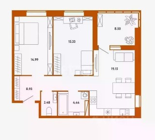 Продается 2-комн. квартира, 90,8 м²