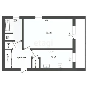 Продается 1-комн. квартира, 38,6 м²